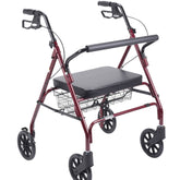 drive Go-Lite Bariatric 4 Wheel Rollator, Red